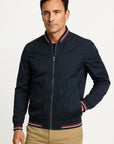 Men's Lightweight Polyester Bomber Jacket, Slim Fit Zip-Up Windbreaker, Casual Outerwear for Spring and Fall 1