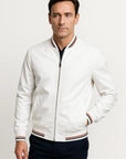 Men's Lightweight Polyester Bomber Jacket, Slim Fit Zip-Up Windbreaker, Casual Outerwear for Spring and Fall 3