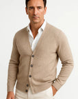 Mens Cardigan Merino Wool V-Neck Classic Knitwear 1