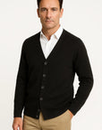 Mens Cardigan Merino Wool V-Neck Classic Knitwear 4