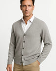 Mens Cardigan Merino Wool V-Neck Classic Knitwear 5