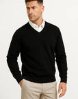 Mens Cashmere Pullover V-Neck Slim Fit 100% Cashmere Elegant Casual Wear 1