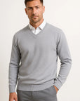 Mens Cashmere Pullover V-Neck Slim Fit 100% Cashmere Elegant Casual Wear 2