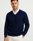 Mens Cashmere Pullover V-Neck Slim Fit 100% Cashmere Elegant Casual Wear 3
