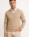 Mens Cashmere Pullover V-Neck Slim Fit 100% Cashmere Elegant Casual Wear 4
