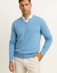 Mens Cashmere Pullover V-Neck Slim Fit 100% Cashmere Elegant Casual Wear 5