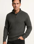 Mens Cashmere Sweater 100% Cashmere Long Sleeve Gray 1
