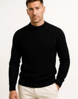 Mens Crewneck Sweater Cotton Blend Cable Knit Lightweight Stylish Design 3