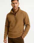 Mens Fleece Half-Zip Pullover Gray Lightweight Casual Comfort Stylish 4