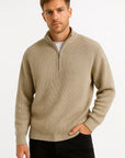 Mens Half-Zip Sweater Cotton Blend Casual Jumper Stylish Layering 2