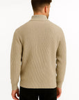Mens Half-Zip Sweater Cotton Blend Casual Jumper Stylish Layering 3