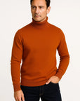 Mens Turtleneck Sweater in Grey Cotton – Comfortable Roll Neck Knitwear for Timeless Style 1