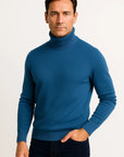 Mens Turtleneck Sweater in Grey Cotton – Comfortable Roll Neck Knitwear for Timeless Style 2