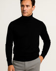 Mens Turtleneck Sweater in Grey Cotton – Comfortable Roll Neck Knitwear for Timeless Style 3