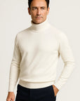 Mens Turtleneck Sweater in Grey Cotton – Comfortable Roll Neck Knitwear for Timeless Style 5