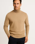 Mens Turtleneck Sweater in Grey Cotton – Comfortable Roll Neck Knitwear for Timeless Style 6