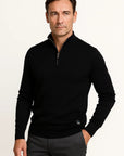 Men's Quarter Zip Sweater in Cotton Blend - Classic Fit, Minimalist Design for Smart Casual Wear 3