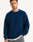Mens Sweater Acrylic Oversized Pullover Ribbed Design 1