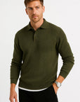 Mens Sweater Grey Acrylic Shirt Collar Long Sleeve Timeless Design Comfortable and Elegant 1