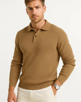 Mens Sweater Grey Acrylic Shirt Collar Long Sleeve Timeless Design Comfortable and Elegant 4