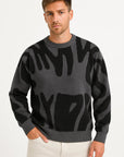 Mens Sweater Wool Lightweight Oversized Abstract Design 1