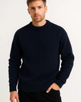 Mens Sweater Acrylic Casual Long Sleeve Round Neck 3