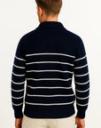 Mens Sweater Striped Lightweight Cotton Casual Quarter Zip Comfortable and Breathable 2