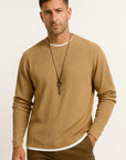 Mens Long Sleeve T-Shirt Stretchable Waffle Texture Crew Neck 4