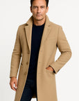 Mens Trench Coat Light Grey Tailored Mid-Length Button Front Notch Collar 3