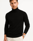 Mens Turtleneck Sweater in Virgin Wool - Classic Design, Comfortable Fit for Casual and Formal Wear 2