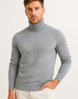 Mens Turtleneck Sweater in Virgin Wool - Classic Design, Comfortable Fit for Casual and Formal Wear 3