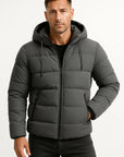 Mens Insulated Puffer Jacket Cotton Blend with Hood 1