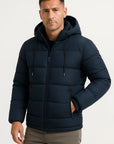 Mens Insulated Puffer Jacket Cotton Blend with Hood 4