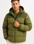Mens Puffer Jacket Lightweight Insulated with Hood and Pockets 6