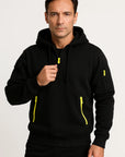 Mens Hoodie Cotton Modern Fit Utility Pockets Casual Versatile 4