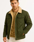 Men's Winter Jacket, Windproof Polyester Bomber with Soft Wool Lining and Multiple Pockets - Warm and Stylish for Cold Weather 3