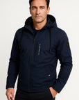 Mens Fleece Jacket Durable Material Dark Blue Sporty Design 4