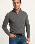 Mens Half Zip Sweater Soft Knit Casual Comfort Design 1
