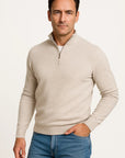 Mens Half Zip Sweater Soft Knit Casual Comfort Design 3