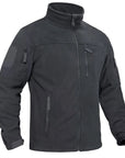 Men's Fleece Jacket Windproof Full Zip Outdoor Coat with Multiple Pockets
