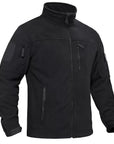 Men's Fleece Jacket Windproof Full Zip Outdoor Coat with Multiple Pockets