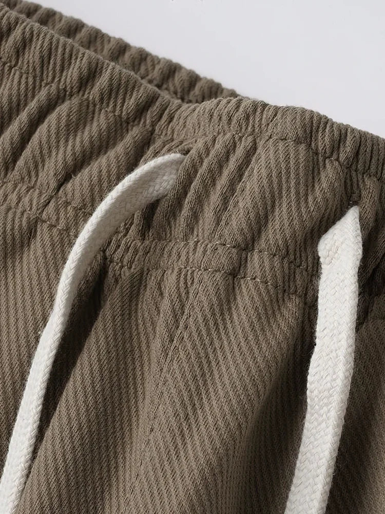 Men's Joggers Cotton Loose Fit Brown Casual Pants