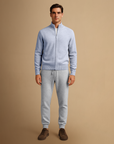Men's Knitwear Set Merino Wool Full-Zip Cardigan and Jogger Pants