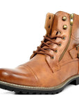 Men's Leather Boots Premium Leather Lace-up Durable Design