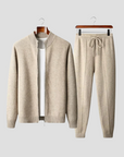 Men's Loungewear Set Merino Wool Zip Cardigan Slim Jogger