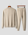 Men's Loungewear Set Merino Wool Zip Cardigan Slim Jogger