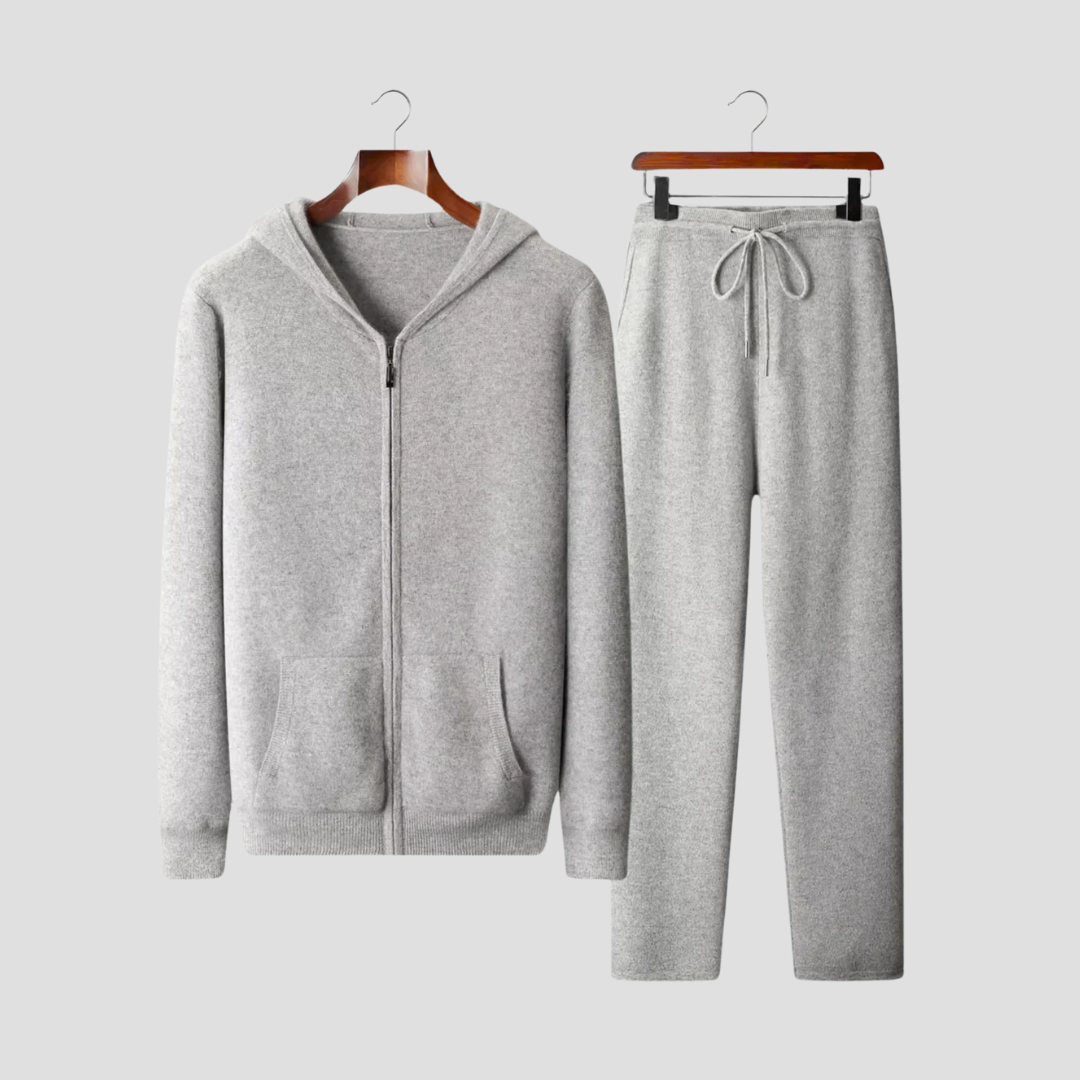 Men's Loungewear Set Merino Wool Zip Hoodie and Joggers