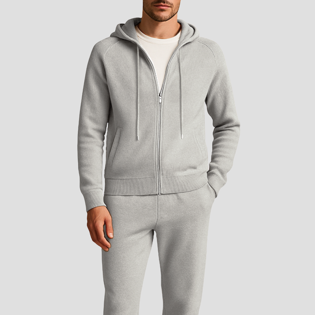 Men's Loungewear Set Wool Zipped Hoodie Jogger Pants 4