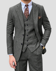 Men's Slim Suit Blended Fabric Three-Piece with Coordinated Vest 2