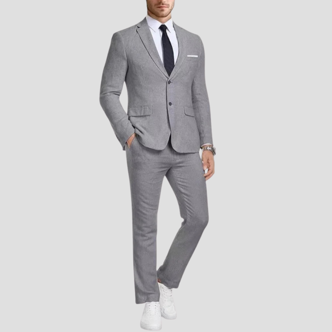 Men's Suit Two Piece Slim Fit Lightweight Fabric for Weddings and Formal Events